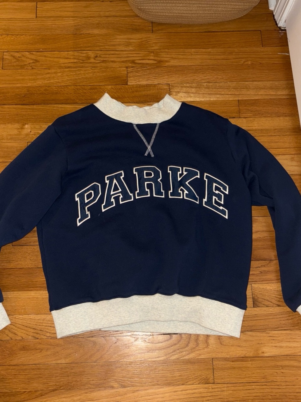 PARKE Navy Sweatshirt with Contrast Trim